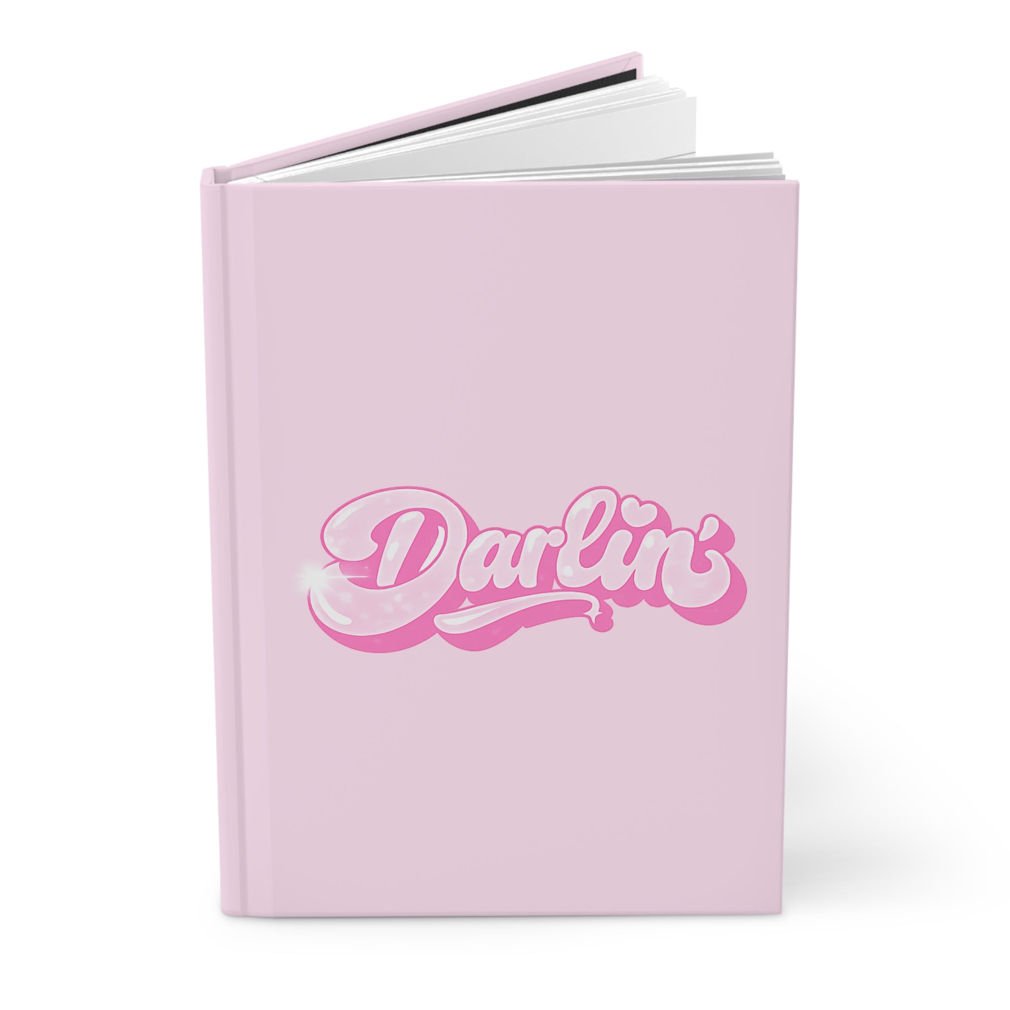 Darlin' Pink Hardcover Journal — Cute Retro Script Notebook for Notes & Gifts