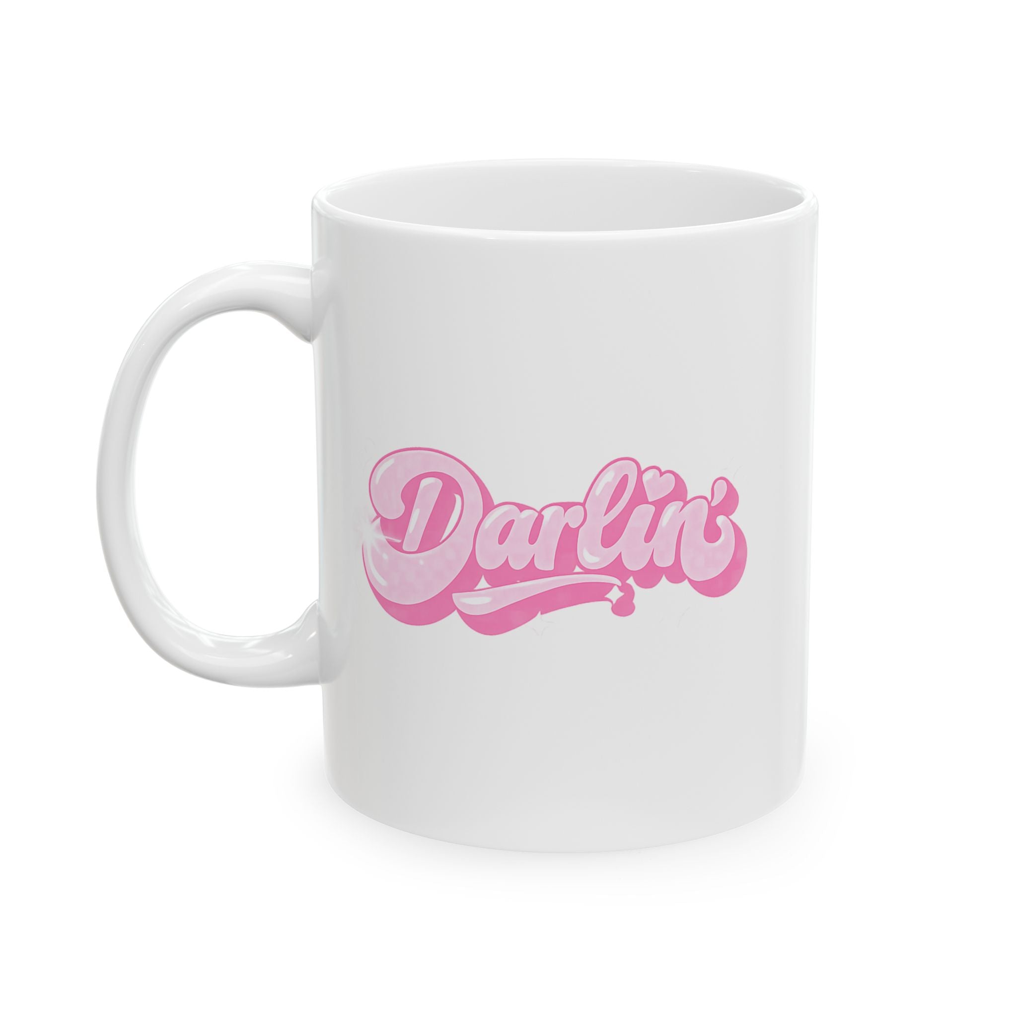 Darlin’ Pink Retro Aesthetic Ceramic Coffee Mug | Cute Desk Decor