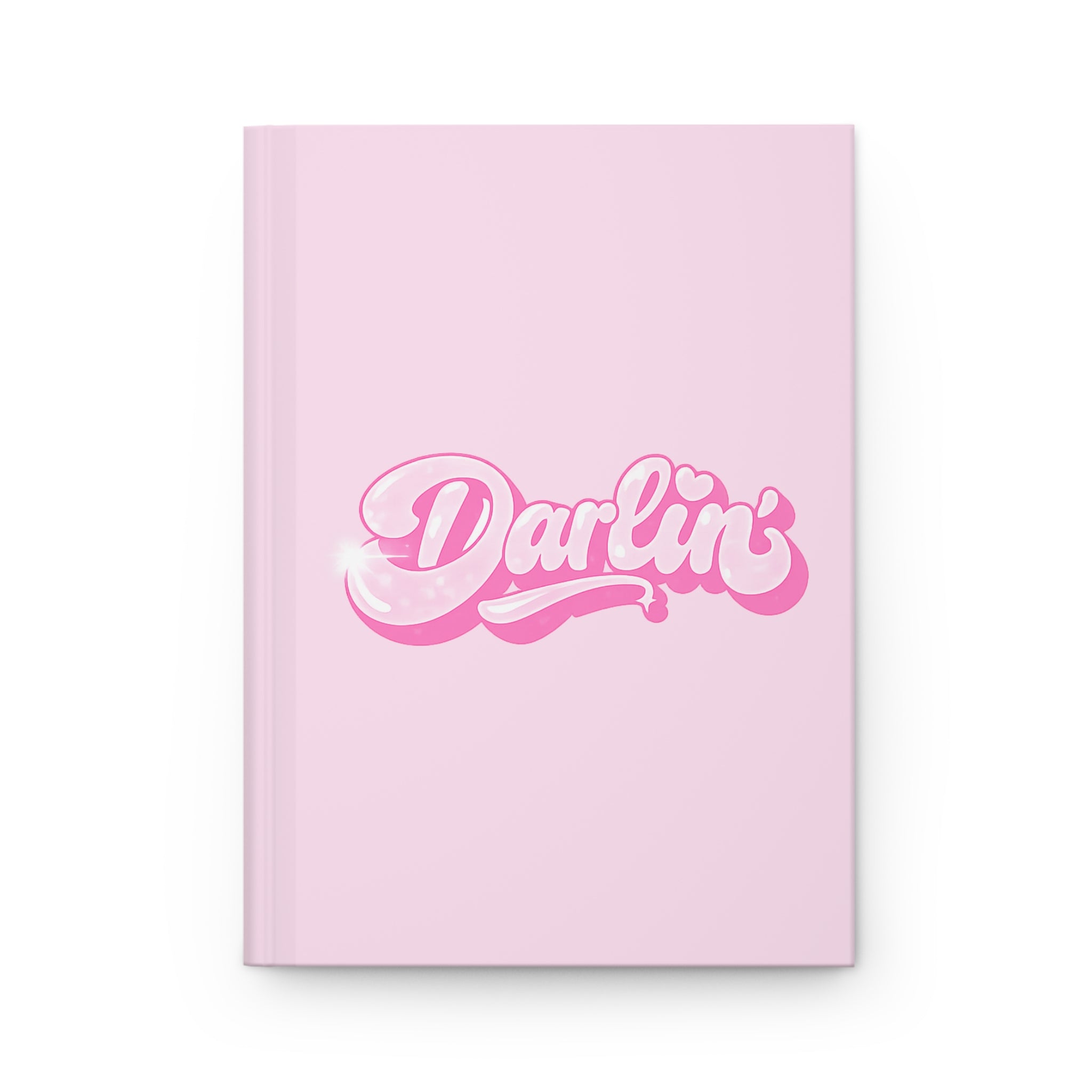 Darlin' Pink Hardcover Journal — Cute Retro Script Notebook for Notes & Gifts