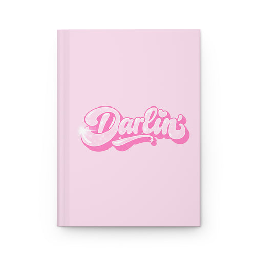 Darlin' Pink Hardcover Journal — Cute Retro Script Notebook for Notes & Gifts