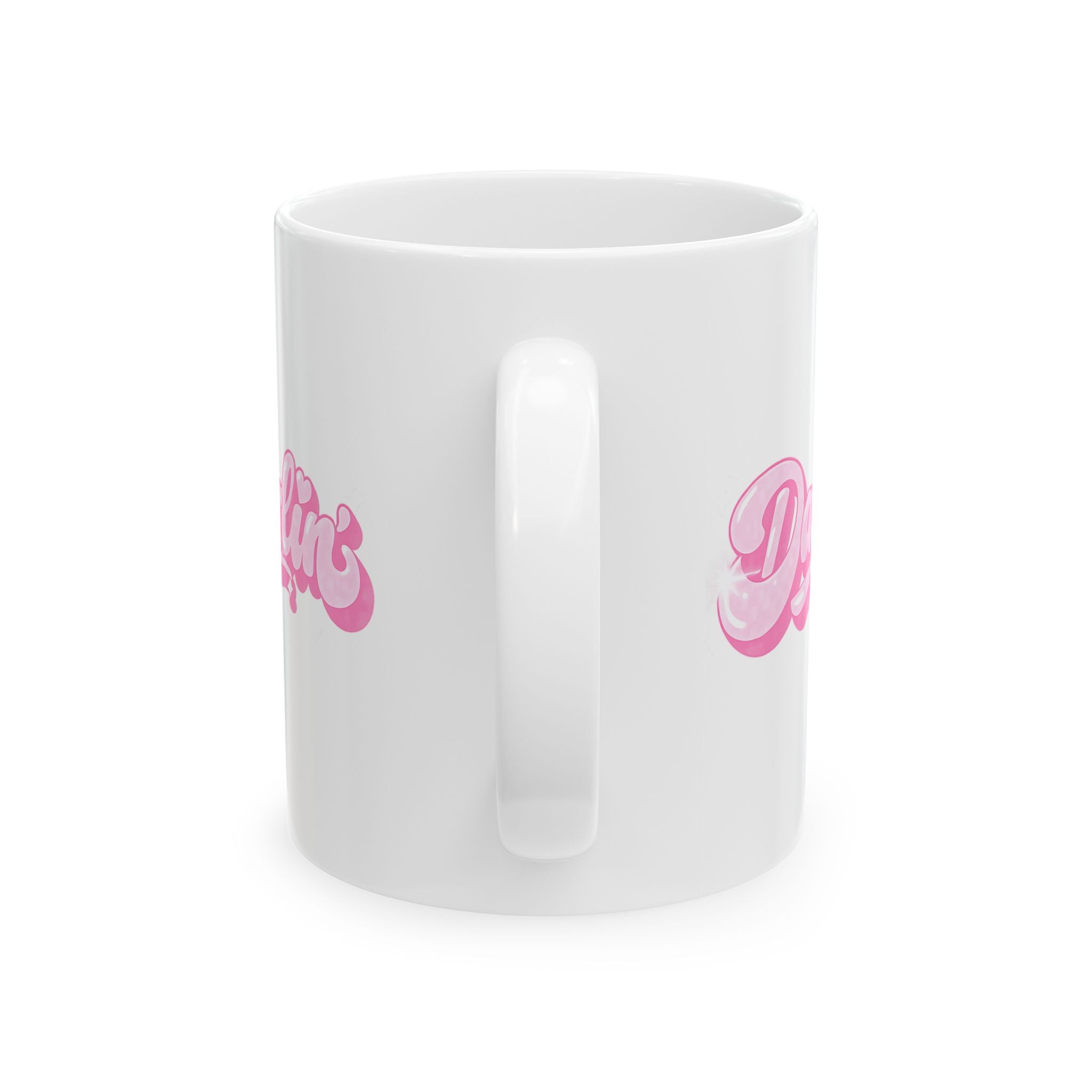 Darlin’ Pink Retro Aesthetic Ceramic Coffee Mug | Cute Desk Decor